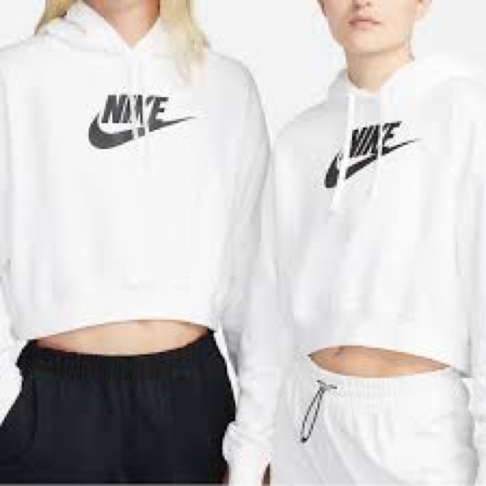 Nike Women's White cropped hoodie, new